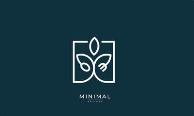 Minimalist Plant logo / tree logo / leaf logo with fork and knife logo / healthy heating logo 