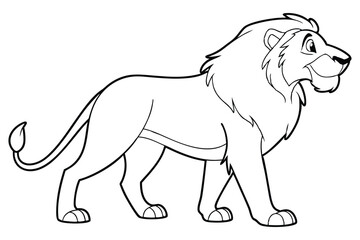 lion outline drawing
