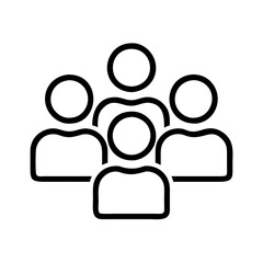 people group icon, people group line art - simple line art of people group, perfect for people group logos and icons and themed design 