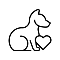 pet icon, pet line art - simple line art of pet, perfect for pet logos and icons and themed design 