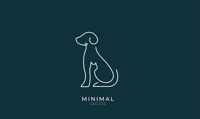 Minimalist Dog & cat logo / Vets logo 