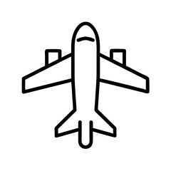 plane icon, plane line art - simple line art of plane, perfect for plane logos and icons and themed design 