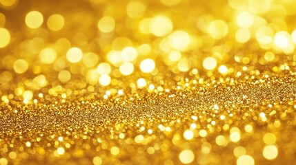 Shimmering gold glitter background, shiny and sparkling, golden lights, close-up, shiny gold background