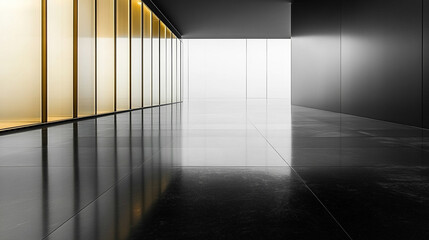 Modern black and gold gradient background with a blurred effect symbolizes sophistication and clarity. The empty space on the side evokes possibilities, focus, and professional innovation.
