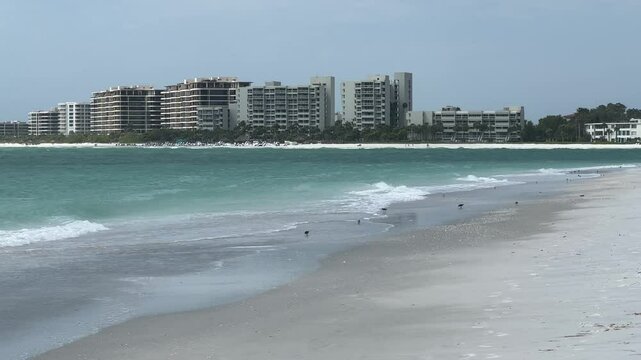 Lido Beach in Sarasota Florida with view of Longboat Key in the distance