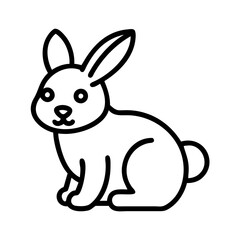 Fototapeta premium rabbit icon, rabbit line art - simple line art of rabbit, perfect for rabbit logos and icons and themed design 