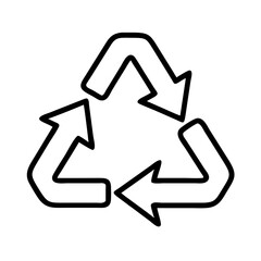 recycle symbol icon, recycle symbol line art - simple line art of recycle symbol, perfect for recycle symbol logos and icons and themed design 