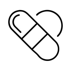  medical pill icon, medical pill line art - simple line art of medical pill, perfect for medical pill logos and icons and themed design 