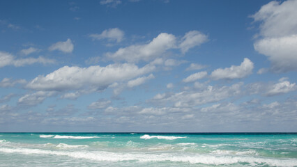 Scenic Turquoise Water Waves of the Caribbean Sea