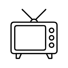 retro tv icon, retro tv line art - simple line art of retro tv, perfect for retro tv logos and icons and themed design