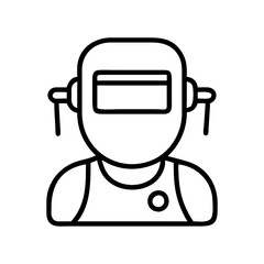 retro welder icon, retro welder line art - simple line art of retro welder, perfect for retro welder logos and icons and themed design 