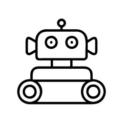 robot icon, robot line art - simple line art of robot, perfect for robot logos and icons and themed design 