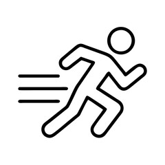 run icon, run line art - simple line art of run, perfect for run logos and icons and themed design 
