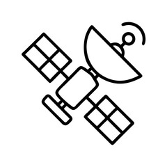 satellite icon, satellite line art - simple line art of satellite, perfect for satellite logos and icons and themed design 