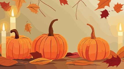 Cozy Autumn Table Decoration with Glowing Pumpkin Lanterns and Candles