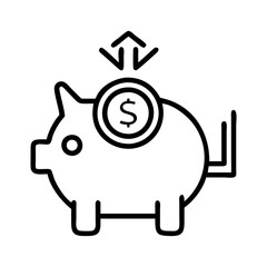 saving icon, saving line art - simple line art of saving, perfect for saving logos and icons and themed design 