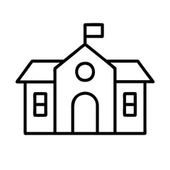 school icon, school line art - simple line art of school, perfect for school logos and icons and themed design 