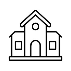 school icon, school line art - simple line art of school, perfect for school logos and icons and themed design 