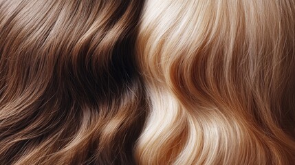 Fototapeta premium Stunning Blend of Brown and Blonde Hair: A Masterpiece of Color