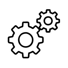 settings gears cogs icon, settings gears cogs line art - simple line art of settings gears cogs, perfect for settings gears cogs logos and icons and themed design 