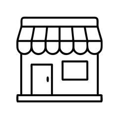 shopfront icon, shopfront line art - simple line art of shopfront, perfect for shopfront logos and icons and themed design 