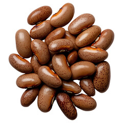 A small pile of pinto beans isolated on a transparent background
