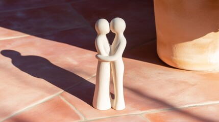 Tender Embrace: Ceramic Couple Figurine