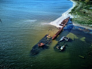 Warship wreck in Hel