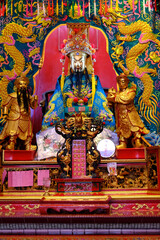 Guan Di chinese taoist Temple in Chinatown.  Guan Di the  God of War.  Kuala Lumpur. Malaysia.