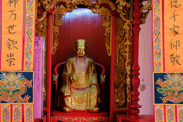 Guan Di chinese taoist Temple in Chinatown. Taoist deity. . Kuala Lumpur. Malaysia.