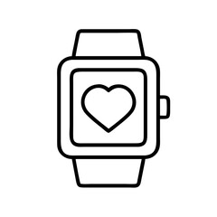 smartwatch icon, smartwatch line art - simple line art of smartwatch, perfect for smartwatch logos and icons and themed design 