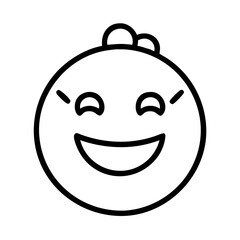 smiling ball icon, smiling ball line art - simple line art of smiling ball, perfect for smiling ball logos and icons and themed design 