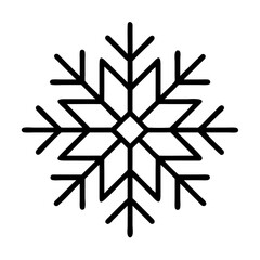 snowflake icon, snowflake line art - simple line art of snowflake, perfect for snowflake logos and icons and themed design 