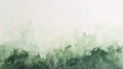 A serene abstract watercolor painting featuring soft shades of green blending harmoniously.