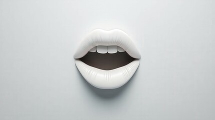 Obraz premium Lips against a minimalist white background showcasing beauty and simplicity
