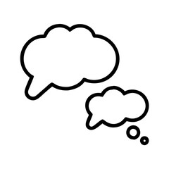 speech and thought bubbles icon, speech and thought bubbles line art - simple line art of speech and thought bubbles, perfect for speech and thought bubbles logos and icons and themed design 
