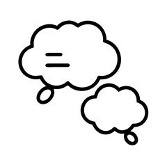 speech and thought bubbles icon, speech and thought bubbles line art - simple line art of speech and thought bubbles, perfect for speech and thought bubbles logos and icons and themed design 