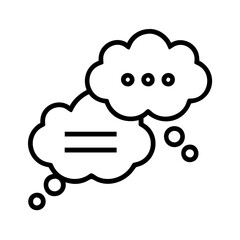 speech and thought bubbles icon, speech and thought bubbles line art - simple line art of speech and thought bubbles, perfect for speech and thought bubbles logos and icons and themed design 