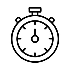 stopwatch icon, stopwatch line art - simple line art of stopwatch, perfect for stopwatch logos and icons and themed design 