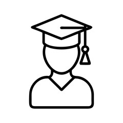 student graduation icon, student graduation line art - simple line art of student graduation, perfect for student graduation logos and icons and themed design 