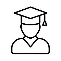 student graduation icon, student graduation line art - simple line art of student graduation, perfect for student graduation logos and icons and themed design 