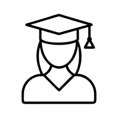 student graduation icon, student graduation line art - simple line art of student graduation, perfect for student graduation logos and icons and themed design 
