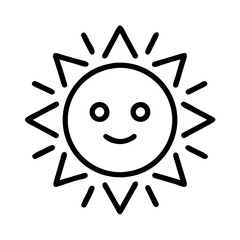 sun icon, sun line art - simple line art of sun, perfect for sun logos and icons and themed design 