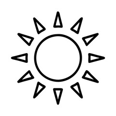 sun icon, sun line art - simple line art of sun, perfect for sun logos and icons and themed design 