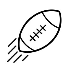 swoosh football icon, swoosh football line art - simple line art of swoosh football, perfect for swoosh football logos and icons and themed design 