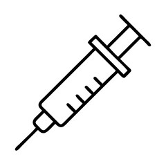 Fototapeta premium syringe icon, syringe line art - simple line art of syringe, perfect for syringe logos and icons and themed design 