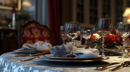 Elegant Dinner Table Setting