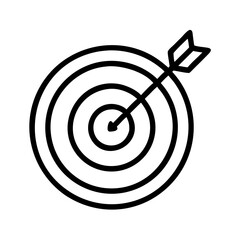 target bullseye with arrow icon, target bullseye with arrow line art - simple line art of target bullseye with arrow, perfect for target bullseye with arrow logos and icons and themed design 