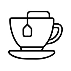 tea cup icon, tea cup line art - simple line art of tea cup, perfect for tea cup logos and icons and themed design 