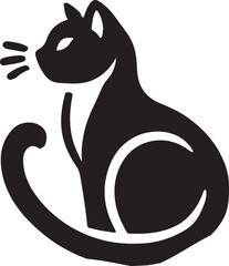 cat vector silhouette icon on white background